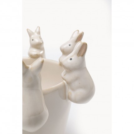 Vase white bunnies 14cm Kare Design