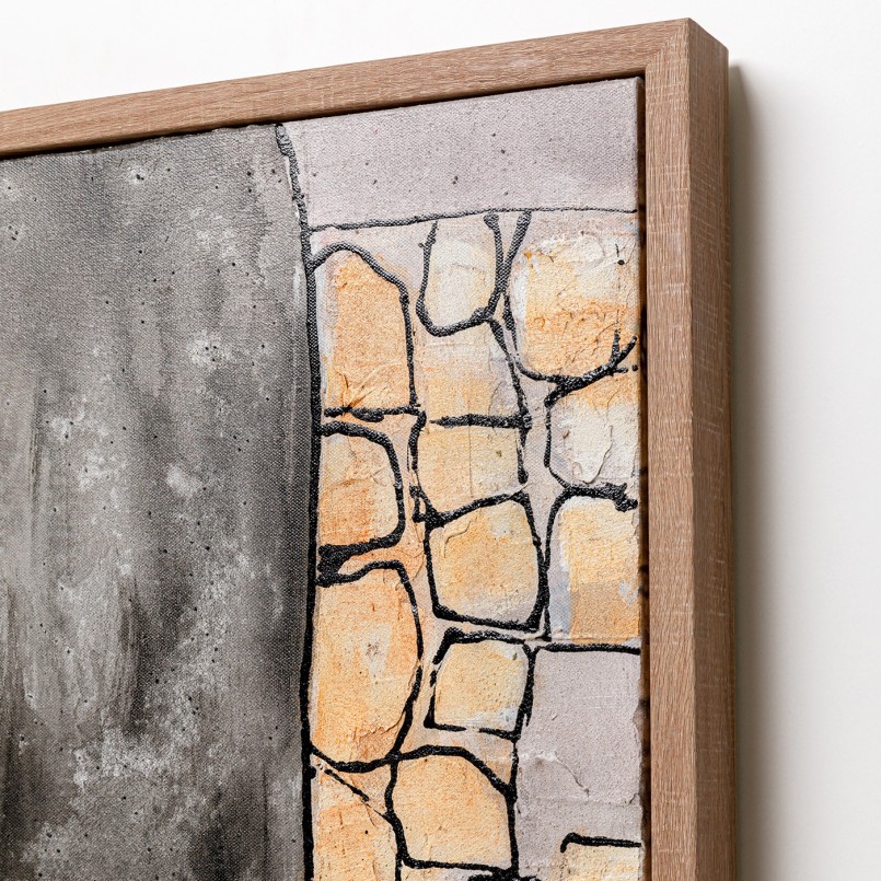 Tableau abstrait orange et gris - Patch - Kare Design
