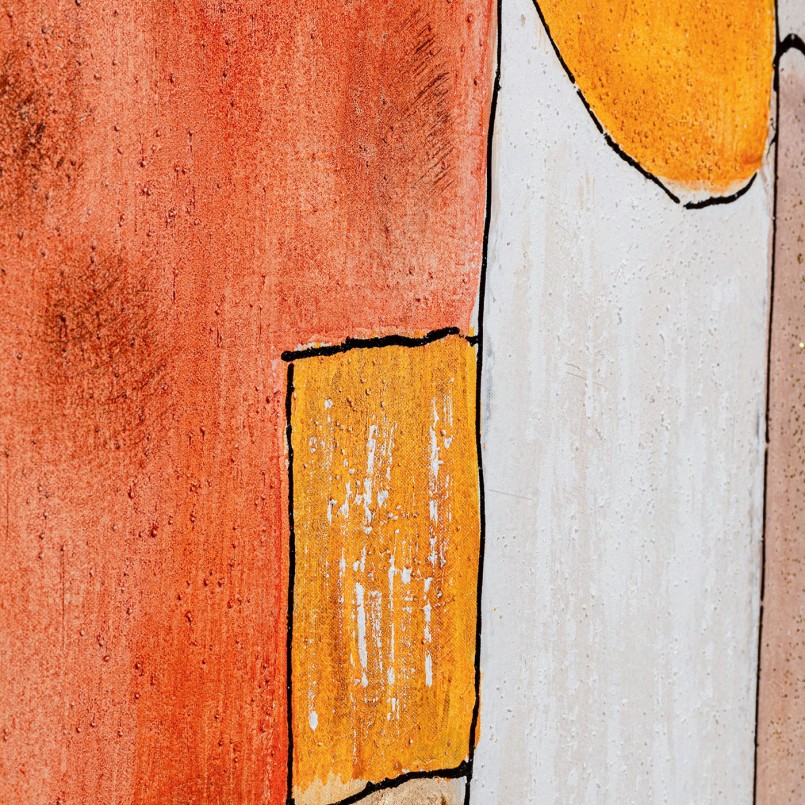 Tableau abstrait orange et gris - Patch - Kare Design