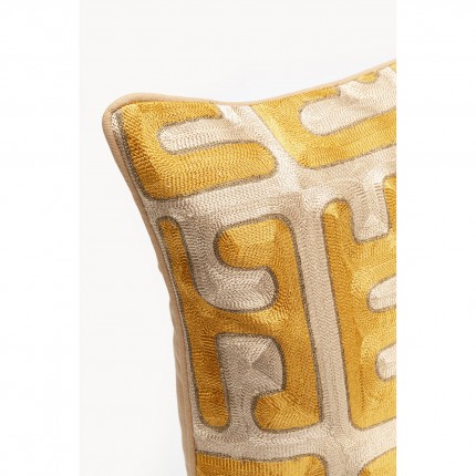 Cushion Meander yellow and beige Kare Design