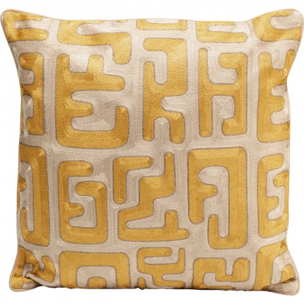 Cushion Meander yellow and beige Kare Design