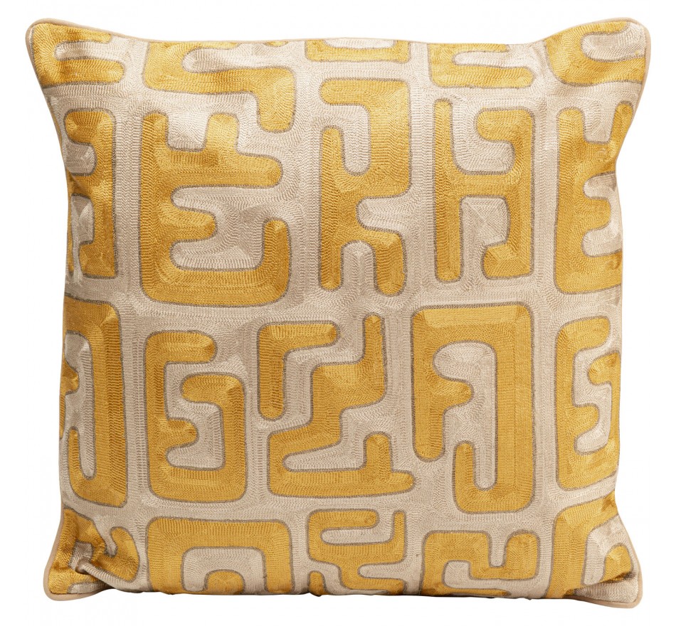 Cushion Meander yellow and beige Kare Design