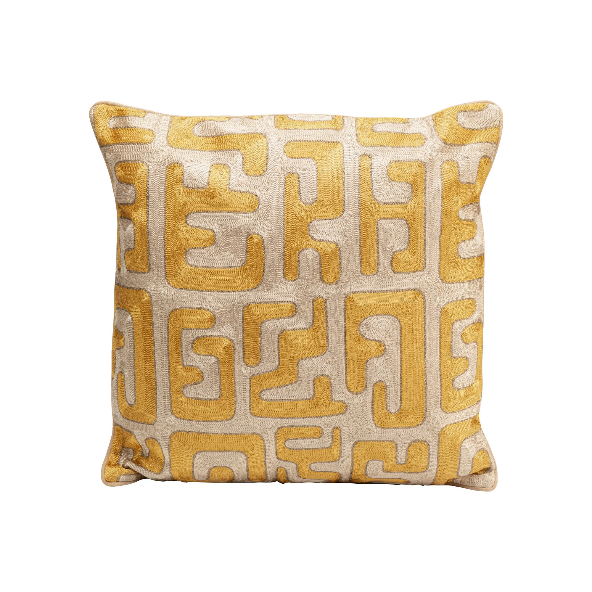 Coussin Meander doré 50x50cm