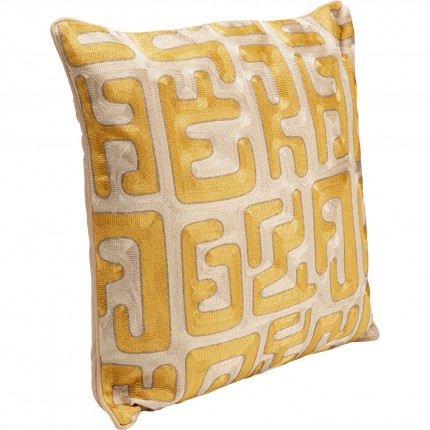 Coussin Meander jaune et beige Kare Design