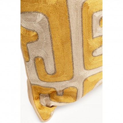 Coussin Meander jaune et beige Kare Design