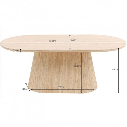 Coffee Table Alma Travertino 120x60cm Kare Design