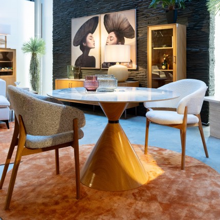 Table Cono 120cm céramique chêne Kare Design