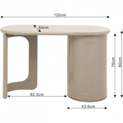 Desk Groove taupe 120x50cm Kare Design