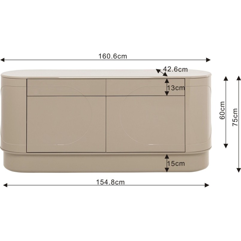 Buffet Groove taupe 160x76cm