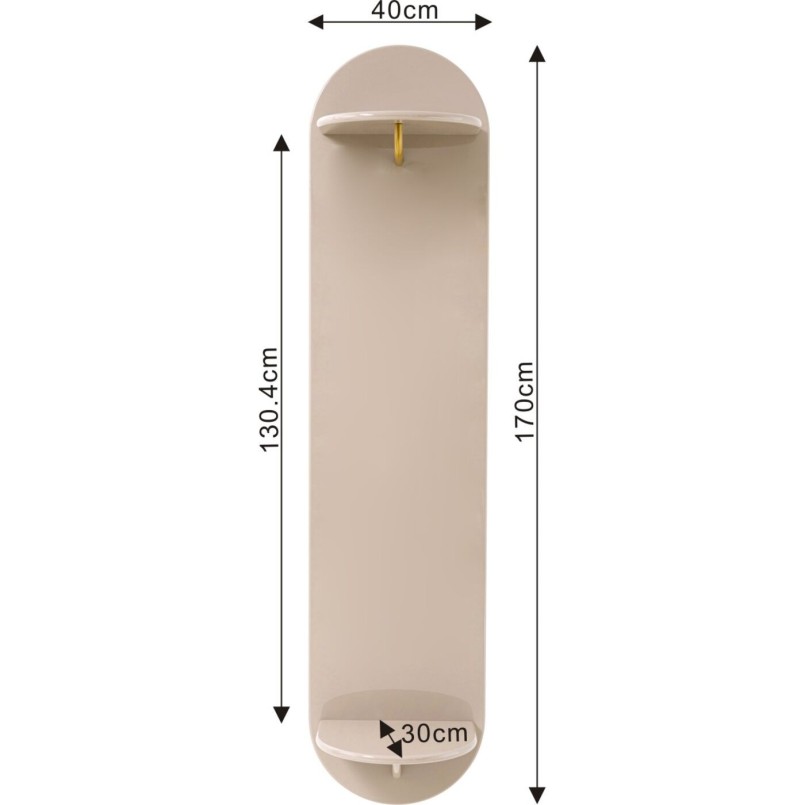Garderobe murale Groove  taupe 40x170cm