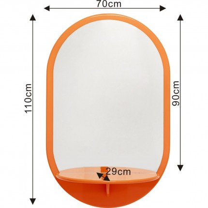 Miroir Groove 110x70cm orange Kare Design