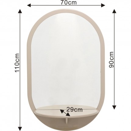 Wall Mirror Groove 110x70cm taupe Kare Design