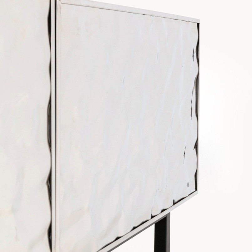 Meuble TV noir trois portes chromées - Carino - Kare Design