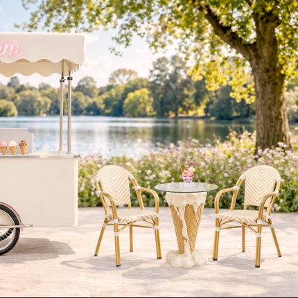 Outdoor Chair with armrests Montmartre beige Kare Design