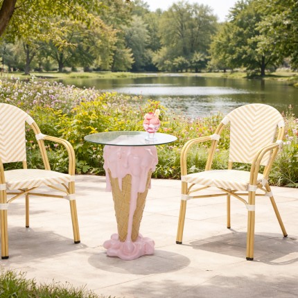 Chaise de jardin avec accoudoirs Montmartre beige Kare Design