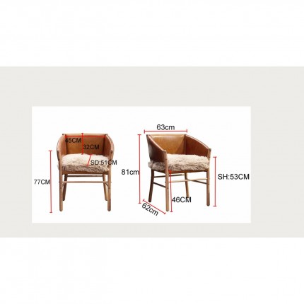 Chaise avec accoudoirs Halva Kare Design