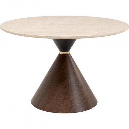 Table Cono Travertino 120cm noyer Kare Design