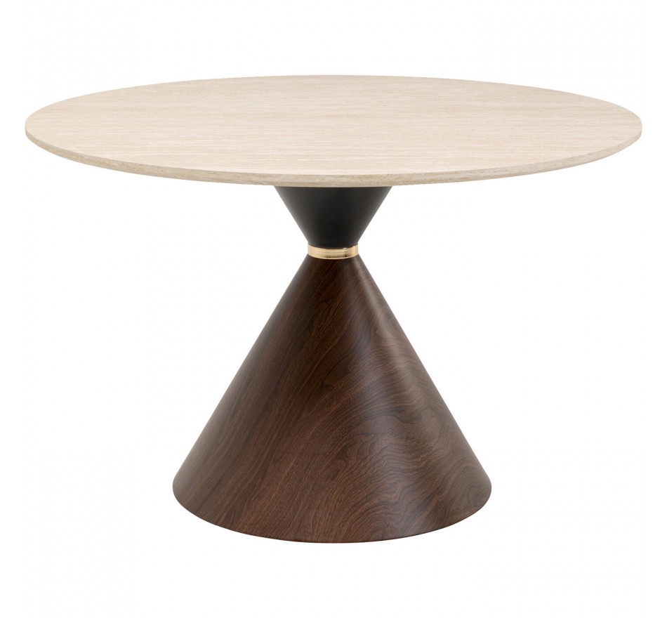 Table Cono Travertino 120cm noyer Kare Design