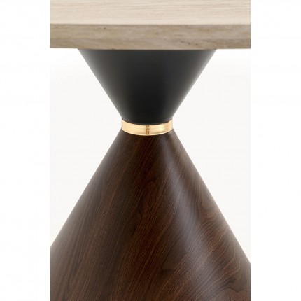 Table Cono Travertino 120cm noyer Kare Design