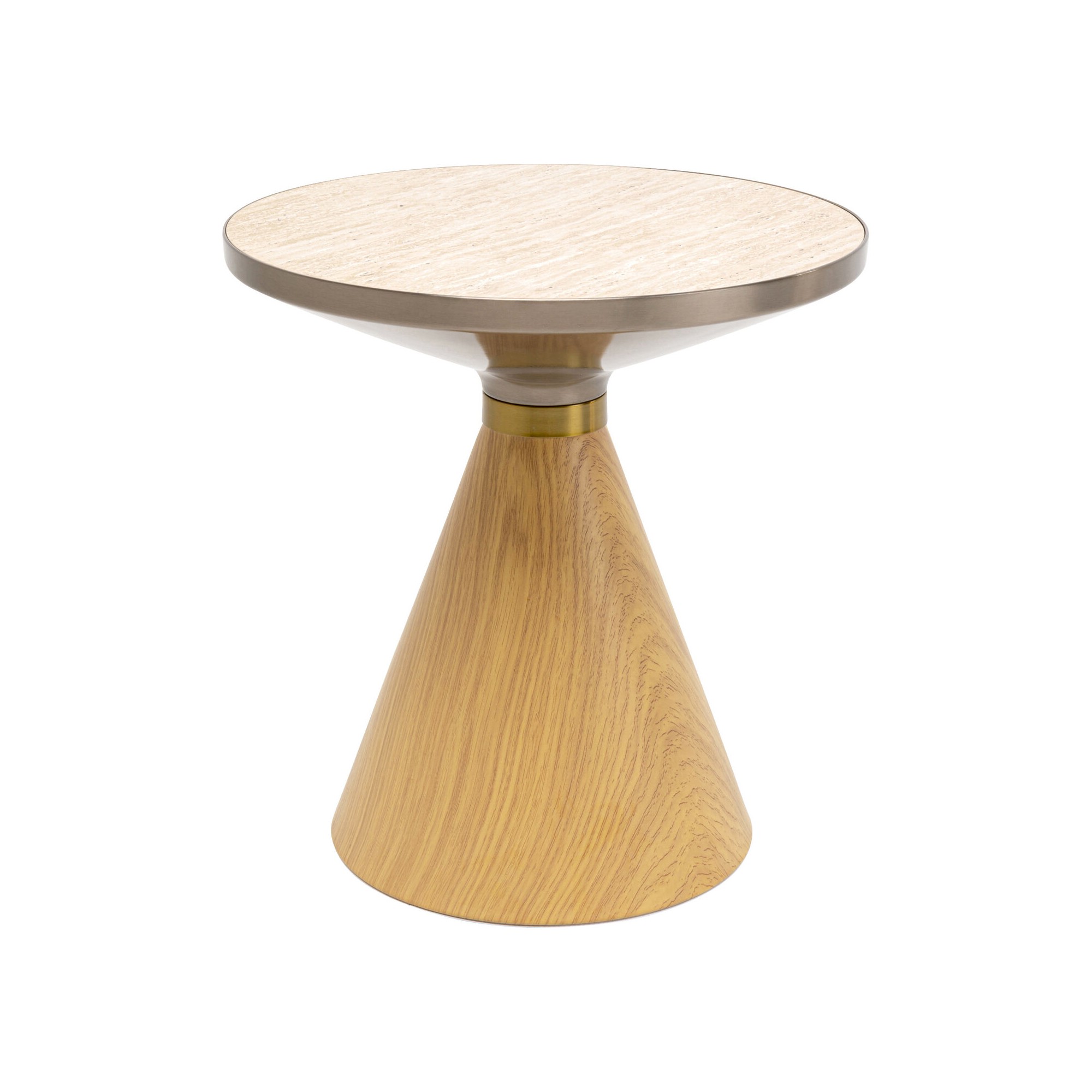 Table d appoin Cono chêne-travertin Ø50cm
