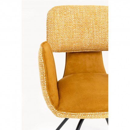 Chaise avec accoudoirs pivotante Helli ocre Kare Design