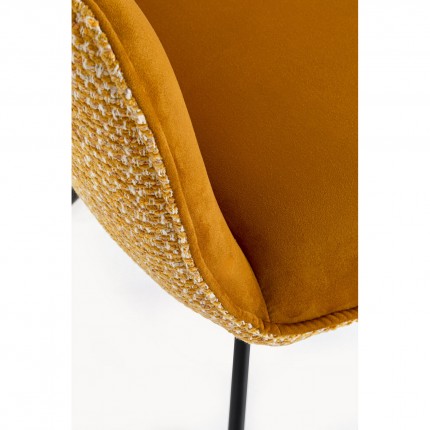 Chaise avec accoudoirs pivotante Helli ocre Kare Design