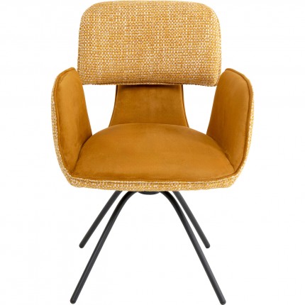 Chaise avec accoudoirs pivotante Helli ocre Kare Design