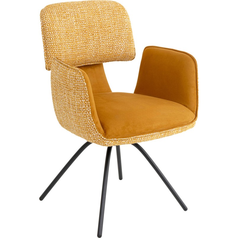 Chaise pivotante a.acc. Helli jaune