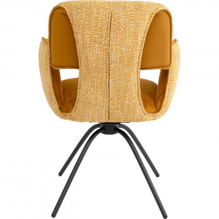 Chaise avec accoudoirs pivotante Helli ocre Kare Design