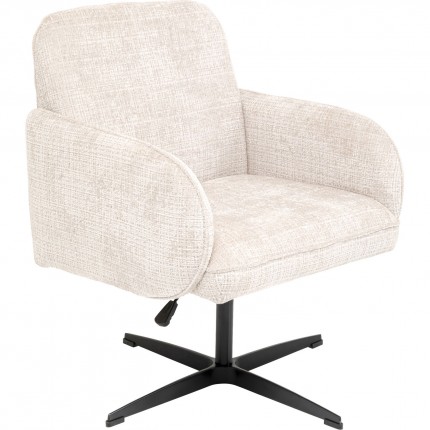 Chaise avec accoudoirs pivotante Tabea beige Kare Design