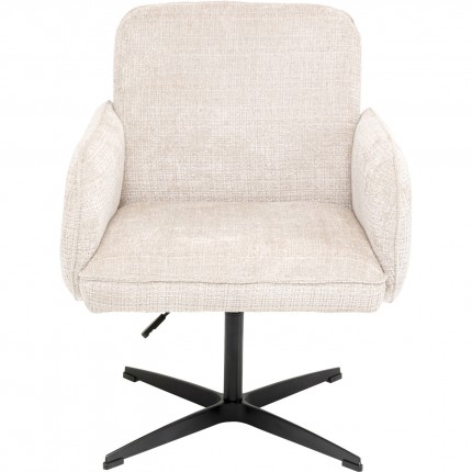 Chaise avec accoudoirs pivotante Tabea beige Kare Design