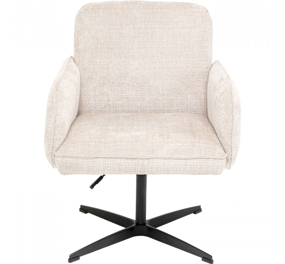 Chaise avec accoudoirs pivotante Tabea beige Kare Design