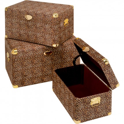 Coffres Wild Animal léopard set de 3 Kare Design