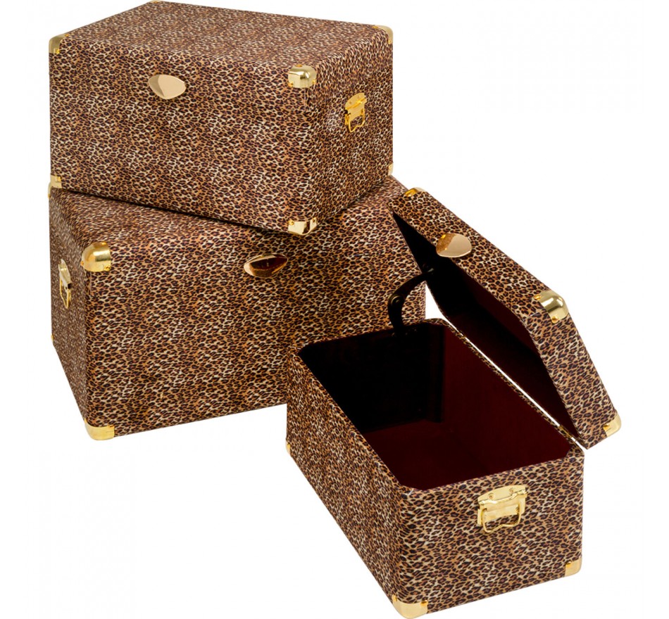 Coffres Wild Animal léopard set de 3 Kare Design