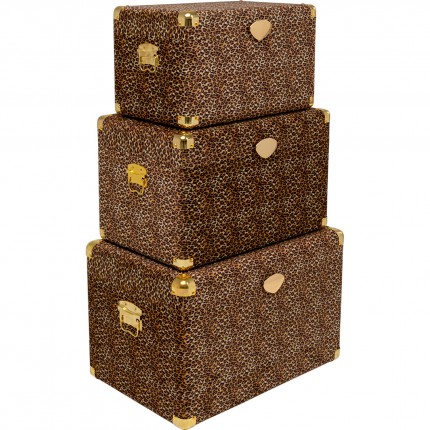Coffres Wild Animal léopard set de 3 Kare Design