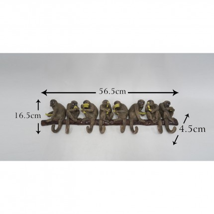 Portemanteau mural singes bananes 57cm Kare Design