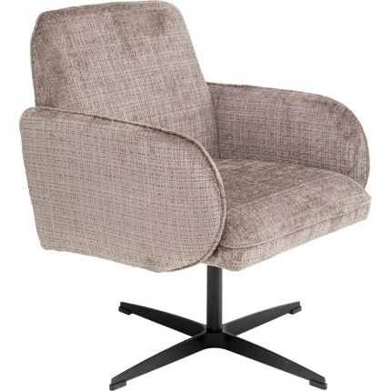 Chaise avec accoudoirs pivotante Tabea marron Kare Design