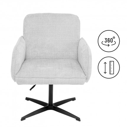 Swivel Chair with armrests Tabea brown Kare Design