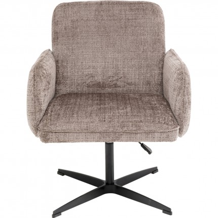Chaise avec accoudoirs pivotante Tabea marron Kare Design