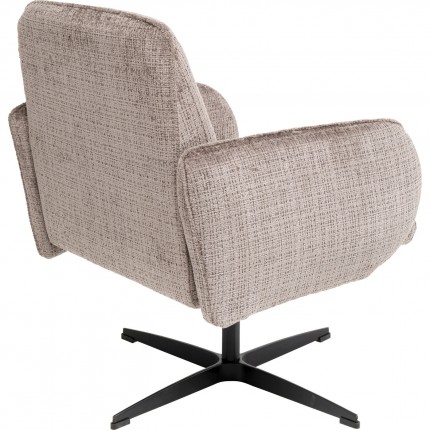 Chaise avec accoudoirs pivotante Tabea marron Kare Design