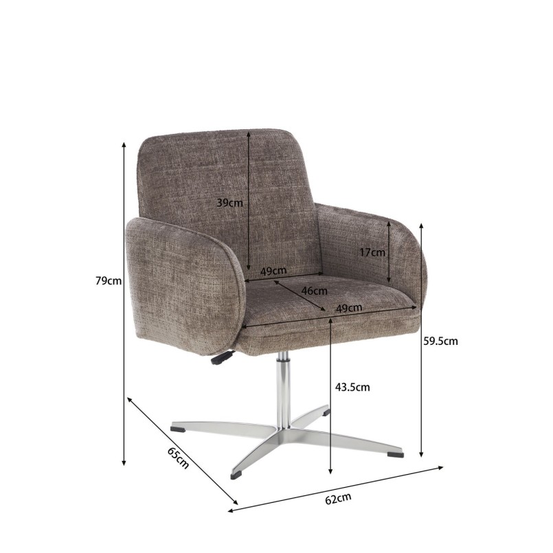 Chaise pivotante Tabea marron