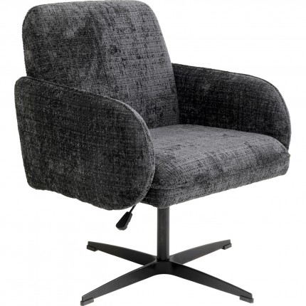 Chaise avec accoudoirs pivotante Tabea grise Kare Design