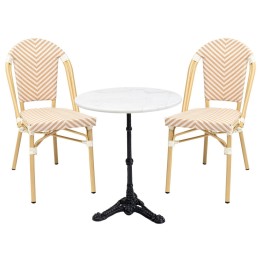 Table ronde en marbre et deux chaises - Bistrot Montmartre - Kare Design