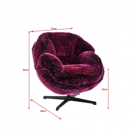 Fauteuil pivotant Cutie violet Kare Design