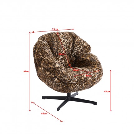 Fauteuil pivotant Cutie léopard Kare Design