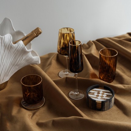 Champagne Glass Caramel (4/set) Kare Design