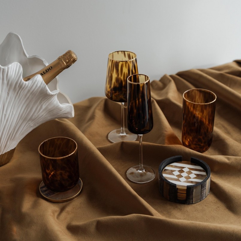 Flûtes à champagne en verre marron - Caramel - Kare Design