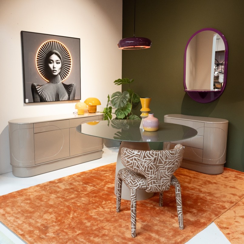 Chaise imprimé marron et blanc - Tobi - Kare Design