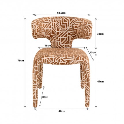 Chaise Tobi Maze marron Kare Design