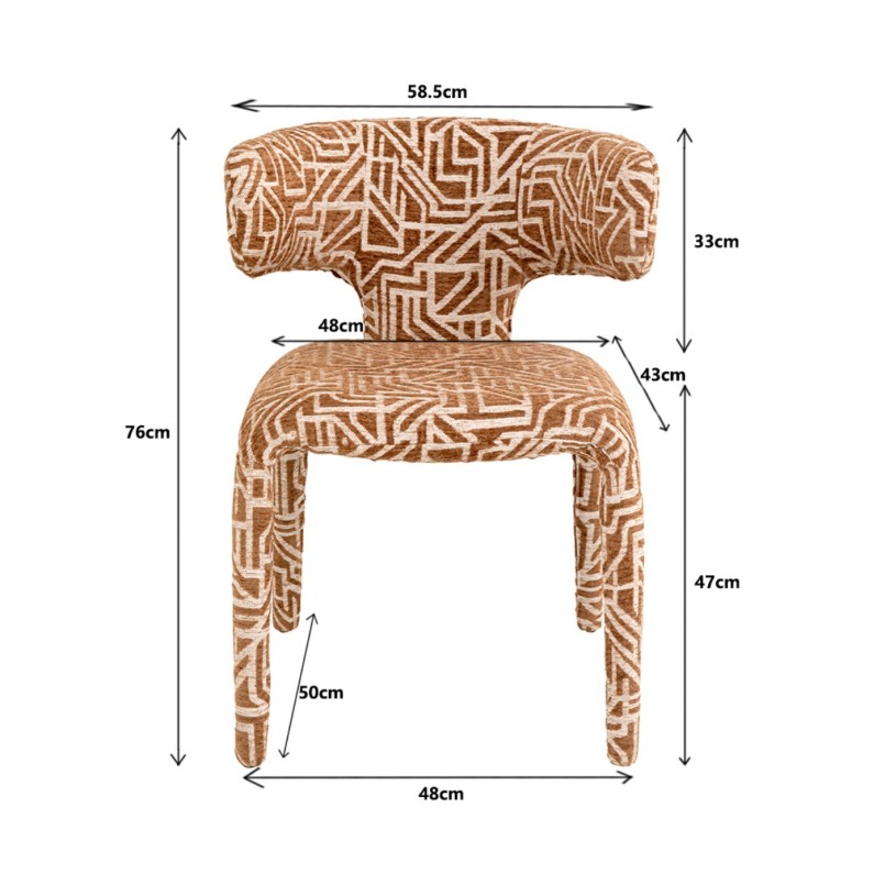 Chair Tobi Maze brown Kare Design